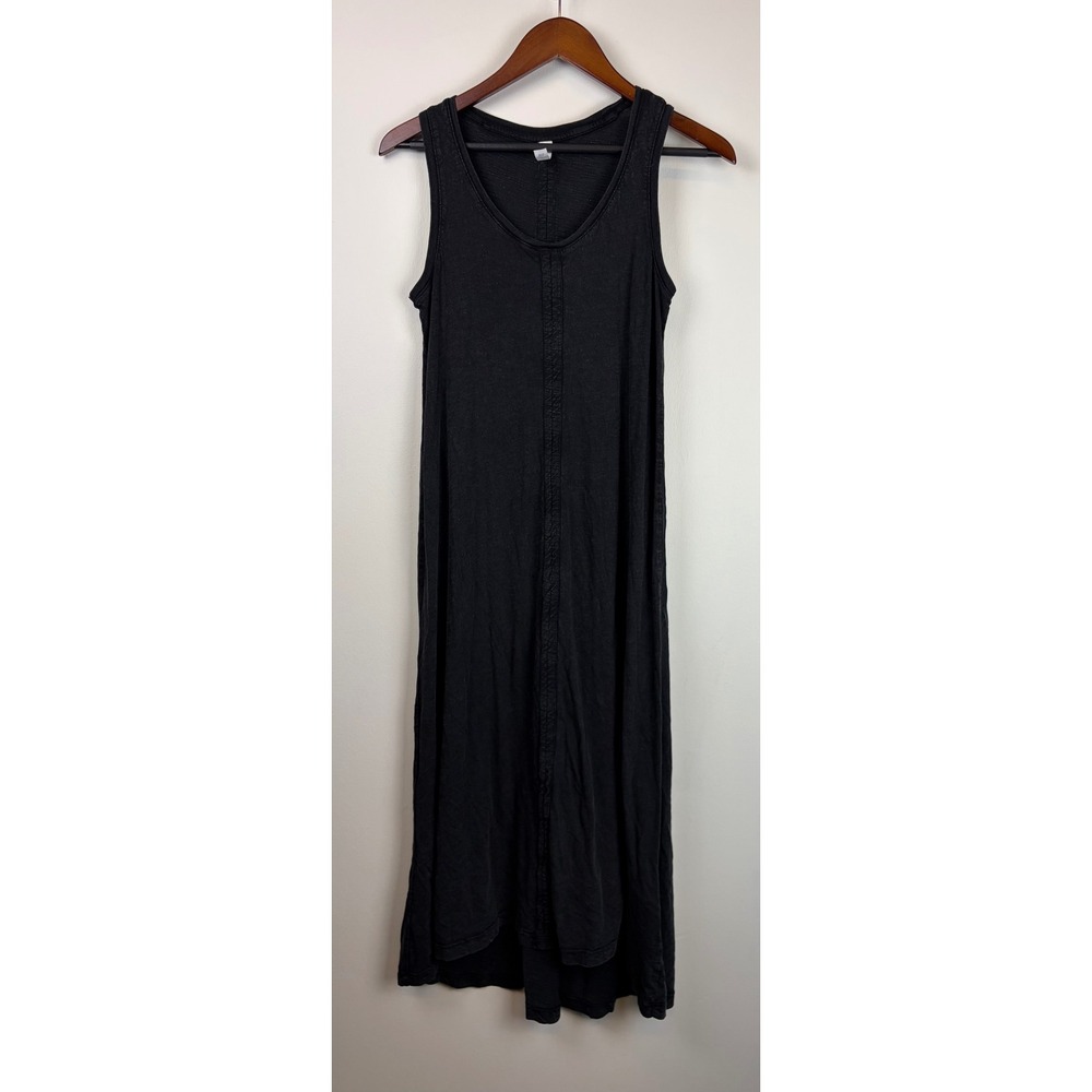 Daily Practice Anthropologie Lounge Midi Dress XSP Black Cotton Slub Knit Petite
